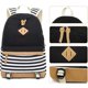 thumbnail image 5 of Canvas College Student Bag Laptop Usb Backpack High School Mochila para Hombres Mujeres (Black). Afortunado Sencillez, 5 of 5
