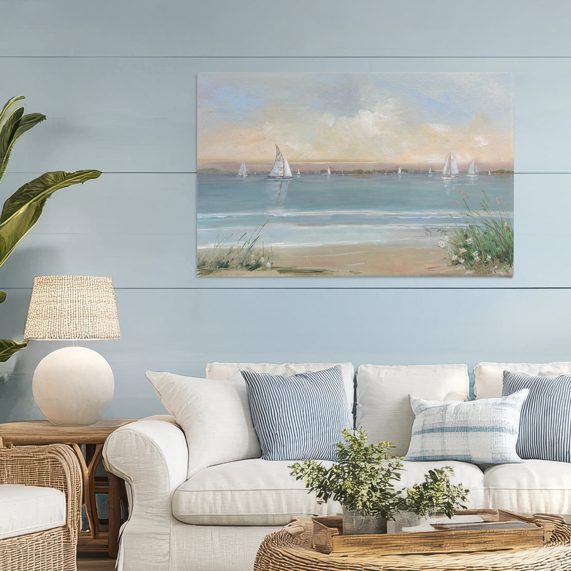 Stupell Industries Coastal Sailing At Dawn Canvas Wall Art, design by Sally Swatland