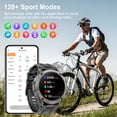 thumbnail image 3 of Mingdaln Military Smart watch for men,1.52'' AMOLED with 120+ Sport Modes/ IP68 Waterproof /Bluetooth Call, Rugged Fitness Tracker ,smartwatch for Android and iPhone devices（Black）, 3 of 6