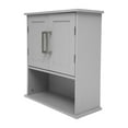 thumbnail image 2 of Flash Furniture Wall Mounted Bathroom Medicine Cabinet Storage Organizer with Two Magnetic Closure Doors, Adjustable Shelf, and Lower Open Shelf in Gray, 2 of 12