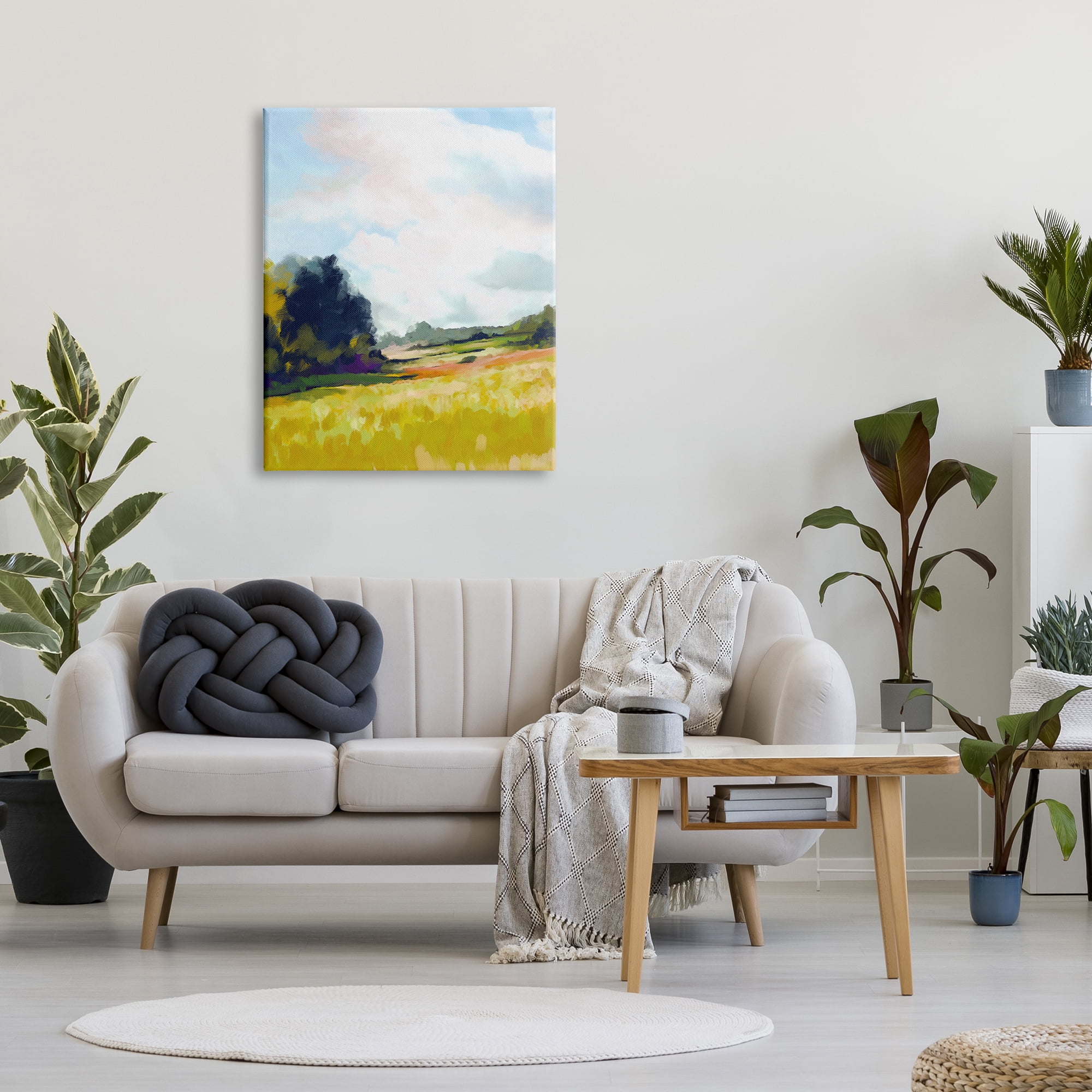 Stupell Industries Countryside Meadow Scenery Nature Painting Gallery Wrapped Canvas Print Wall Art, 30 x 40