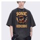 thumbnail image 3 of Camiseta de gran tamaño para hombre y mujer, ropa de calle de los años 80, con juegos de dibujos animados, erizo azul, S-SONICS, moda de tendencia, informal, vintage, de algodón lavado, 3 of 5