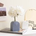 thumbnail image 5 of Modern Rainbow Arch Bookend and Vase, Candlestick Holder Concrete Decorative, Minimalist Home Decor Candle Holder Bookshelf Color of Ivory, 5 of 9