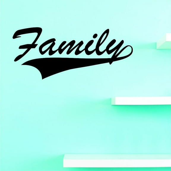 Custom Decals Family Wall Art Size: 8 X 20 Inches Color: Black