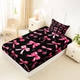 thumbnail image 4 of Erosebridal 3D Cartoon Red Cherry Twin Sheet Sets For Girls,Cute Ribbon Bow Bedding For Kids 3-Piece, 4 of 6