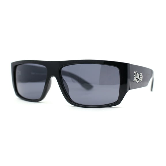 Locs Oversize Squared Rectangle Spider Web Arm Hardcore Cholo Sunglasses Black Web
