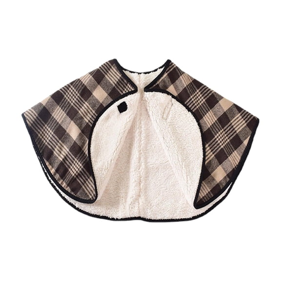 Old People Warm Shoulder Shawl Plush Cape Wrap Comfort Fit Soothing Warmth 38x80cm for Watching TV On Couch in Bed Double-Sided Plush Soft