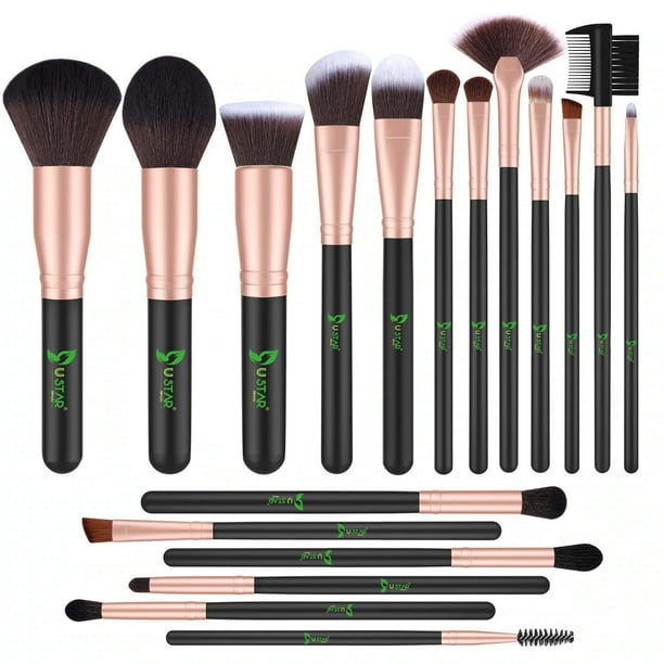 BESTOPE USTAR 18 Brochas de Maquillaje, Base Sintética en Polvo