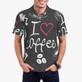 thumbnail image 1 of Balery I Love Coffee Camisa Polo de Hombre con Estampado, de Manga Corta y Tejido Medio, Camisa Tipo Golf Polo-Medium, 1 of 6