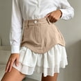 thumbnail image 5 of Arlun Summer Two-Piece Patchwork Mini Skirts Women High Waisted Ruffle Layered Stitching Short Skirt with Pockets 2026 Fashion Asymmetric Bodycon Skirts Casual Wear Beige L, 5 of 5