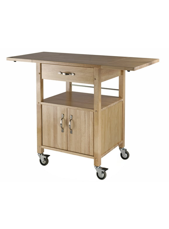 Winsome Wood Rachael Drop Leaf Utility Kitchen Cart, Natural Finish