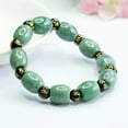 thumbnail image 4 of K-KED Natural A Grade Jadeite Beacelets Women Men 12mm Oil Green Agate Bead Bracelet, 4 of 6