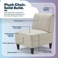 thumbnail image 5 of Serta Copenhagen Slipper Chair, Polyester Woven Fabric, Tufted Backrest, Sinuous Spring Cushion Seat Cream, 5 of 10