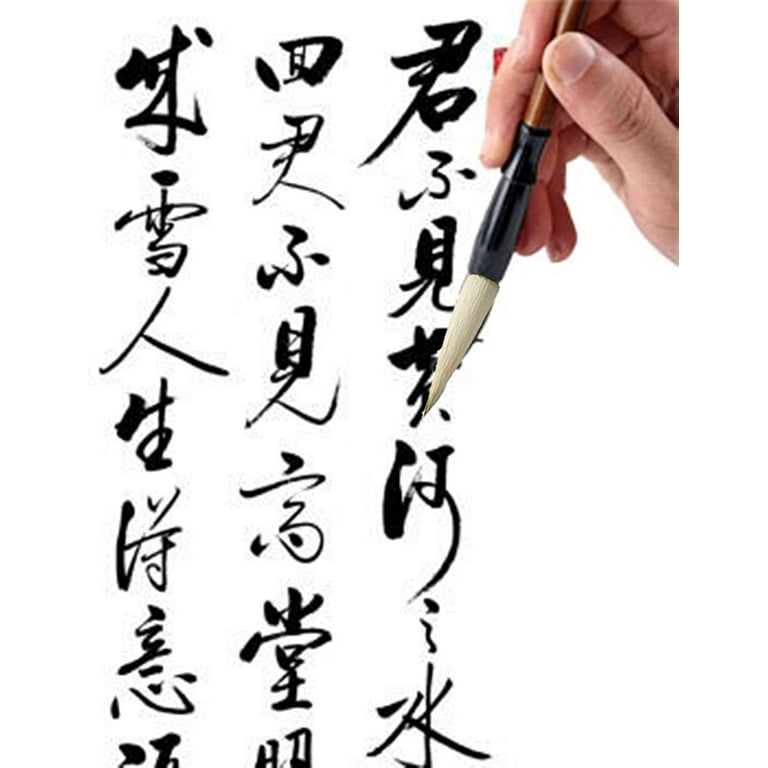 MEGREZ Chinese Calligraphy Brush Kanji Japanese Art Sumi Writing Painting  Drawing Practicing Brush Set for Students and Beginners, Wolf Sheep Mix
