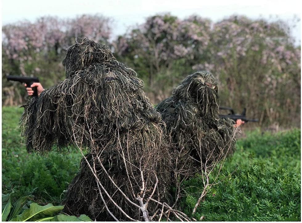 Tuta Mimetica Woodland Outdoor Ghillie Suit Desert Per Attività All'aperto Aliba - Foto 7