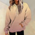 thumbnail image 2 of TRUBKH hoodies for women Fleece Sweatshirts womens long sleeve tops hoodie women pullover sweaters for women Sweatshirt With Gradient Letter Printed Pockets And Hooded Sweatshirt Dark Blue M, 2 of 5