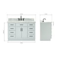 thumbnail image 3 of Ariel Hepburn 49 In. Oval Sink Vanity With 1.5 In. Carrara White Countertop In Grey, 3 of 10