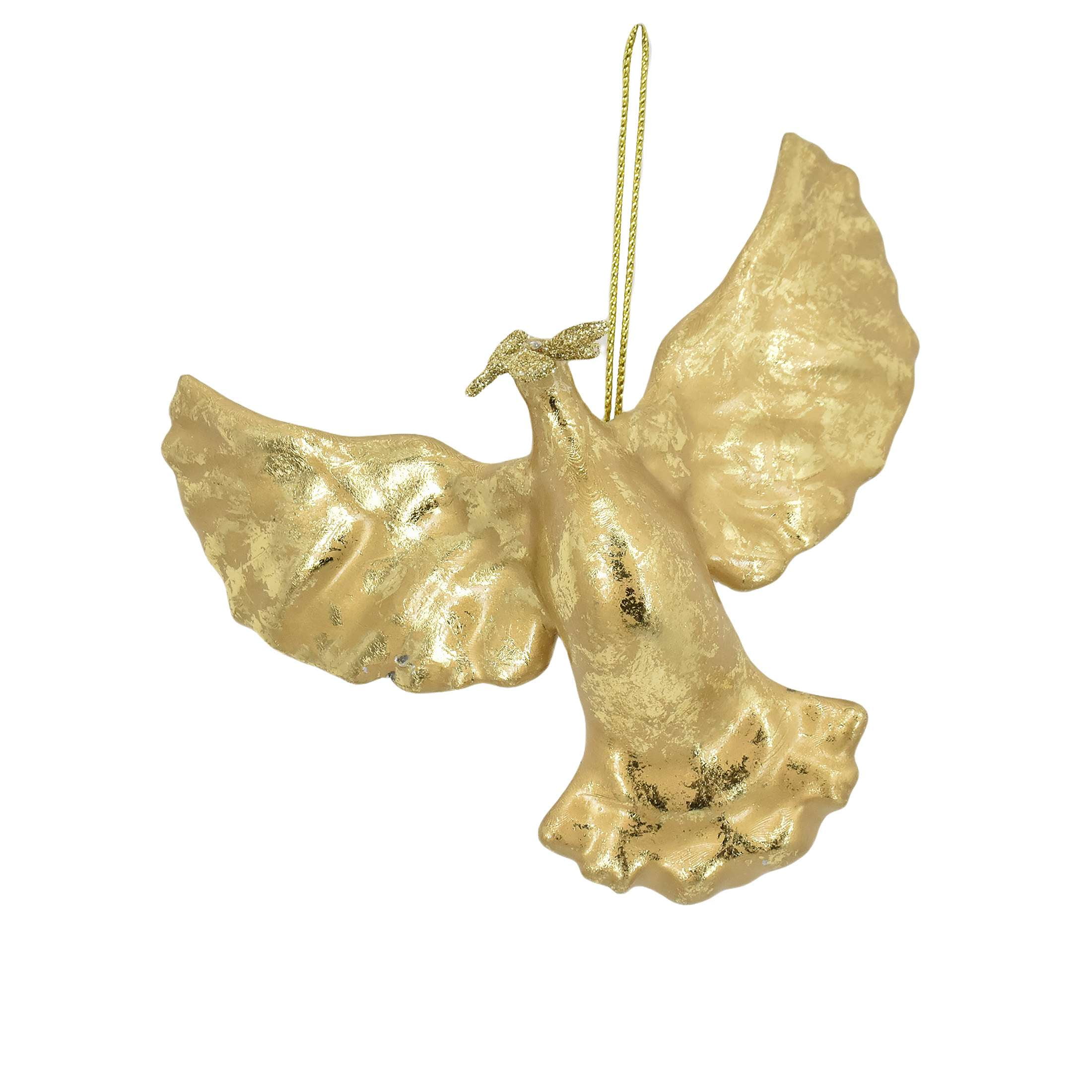 Holiday Time Christmas Warm Wishes Dove Ornament, Gold, 1 Count, Measures 5.25" in diameter