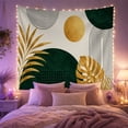 thumbnail image 2 of Botanical Leaves and Abstract Arches on Off-White Background, Serene Minimalist for Plant Lovers, Botanical Wall Art, Housewarming Gift Tapestry Wall Hanging for Bedroom and Living Room, 2 of 7