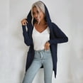 thumbnail image 7 of Long Open Front Hooded Cardigan for Women Ribbed Knit Solid Color Long Sleeve Sweater Tops Outerwear with Pockets, 7 of 7