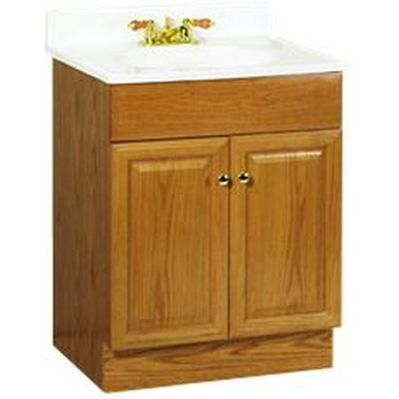 RSI HOME PRODUCTS RICHMOND BATHROOM VANITY CABINET WITH TOP, FULLY ASSEMBLED, 2 DOOR, OAK FINISH,