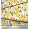 thumbnail image 3 of Soimoi Tissu Poly Georgette Imprimé Feuilles & Roses au Mètre 42 Pouces de Large, 3 of 3