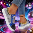 thumbnail image 7 of Glitter Sparkly Low Top Sequins Lace Up Tennis Shoes Comfort Bling Fashion Shiny Walking Shoes, 7 of 7