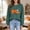 Dark Green, variant on Womens Fall Oversized Crewneck Sweatshirt with Pumpkin, Football & Maple Leaf Graphic, Army Green,Size XS