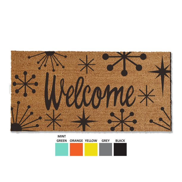 Starburst doormat, Color Options, Mid Century Modern Home, MCM design, Art Deco Decor, Star