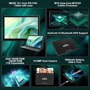 Android Tablet,10inch Tablets,24GB (8+16 Expand) RAM+128GB ROM+1TB Expand,Octa-Core Processor,2.4G/5G WiFi Tablet with Keyboard,1280*800 IPS Display Laptop Tablets,GPS Tableta