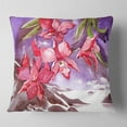 thumbnail image 2 of Designart Red Orchid with Sea - Floral Throw Pillow - 16x16, 2 of 5