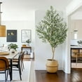 thumbnail image 4 of 7FT Faux Olive Tree Tall,Olive Trees Artificia Indoor with White Planter and Green Moss, Fake UV Resistant Artificial Tree,for Home Office Living Room Bedroom Stairs Foyer Decor, 2 Pack, 4 of 8