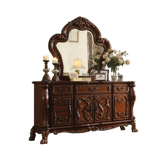 ACME Dresden Mirror, Cherry Oak-Color:Cherry Oak,Quantity:1,Style:Vintage/Traditional/Victorian