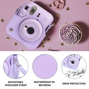 Caiyoule Mini 12 Case for Fuji Instax PU Leather Carrying Bag with 64 Pocket Mini Photo Album,Purple