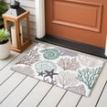 thumbnail image 4 of Coastal Coral Entryway Rug 2'x3'&nbsp; Non Slip Front Door Mats, Nautical Ocean Beach Conch Shells Starfish Entrance Rugs Indoor Outdoor Carpet, Washable Floor Mats Small Area Rug for Bedroom Kitchen, 4 of 8