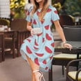 thumbnail image 3 of Disketp Watermelon para Vestido de Manga Corta para Mujeres, Vestidos de Verano para Mujeres, Casual y Holgado para la Playa, 3 of 6