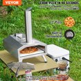 thumbnail image 2 of VEVOR Four à Pizza Extérieur 12 Pouces Portable en Acier Inoxydable, 2 of 9