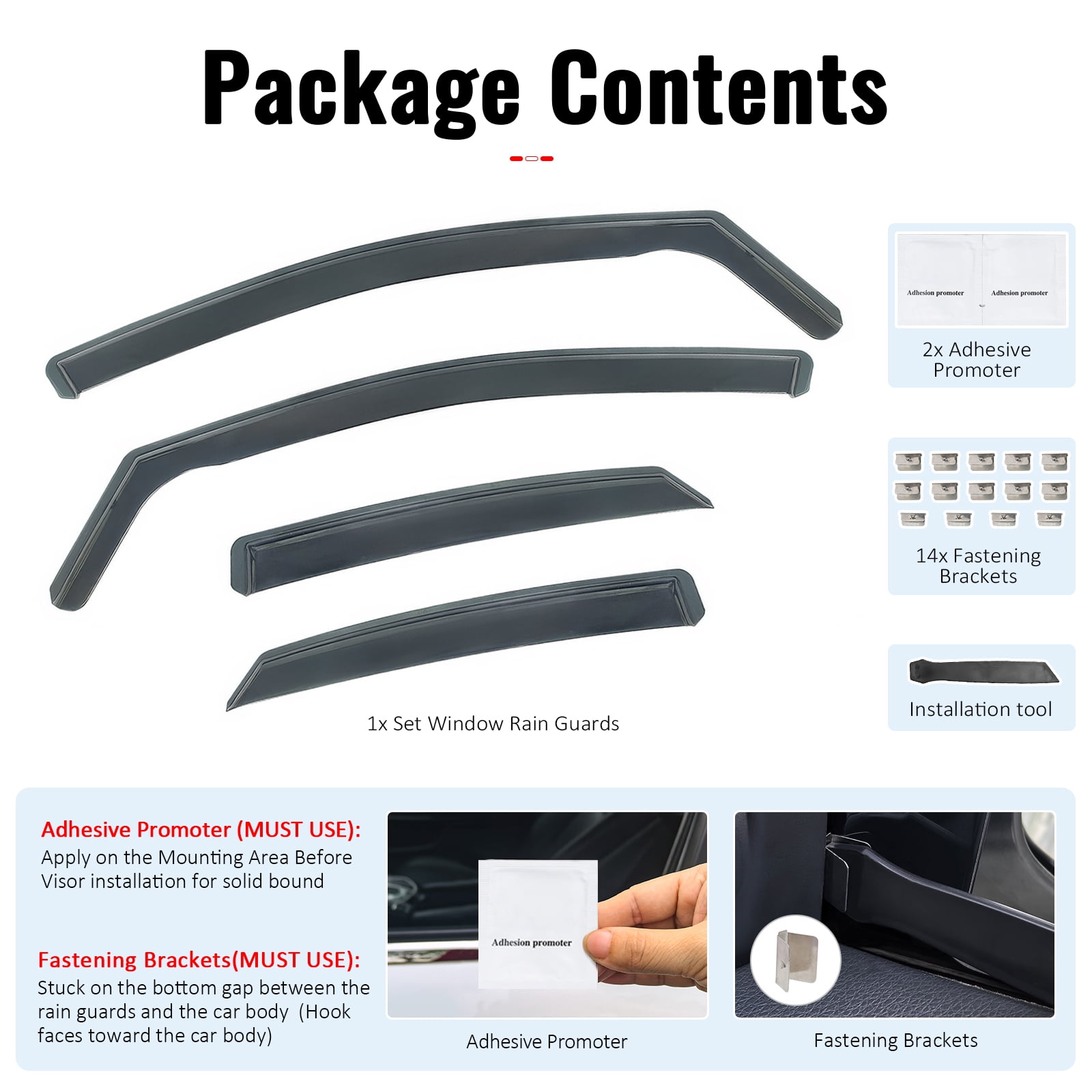 Ikon Motorsports In-Channel Window Visors Rain Guards Deflectors for 2022-2026 Lexus NX250 NX350 NX350h NX450h+, PC Polycarbonate 4PCS
