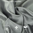 thumbnail image 3 of Lorviah 2 Pack Satin Pillowcases, Ultra Soft & Breathable 20"x26" Standard Size for Hair & Skin, Hypoallergenic Hidden Zipper Closure, Dark Gray, 3 of 6