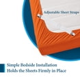 thumbnail image 6 of 300 Thread Count 100% Egyptian Cotton Sleeper Sofa Bed Sheet Set Solid King Size (76"x 80"x 5" ) with 4 -PCS Fitted Straps Color Orange, 6 of 6