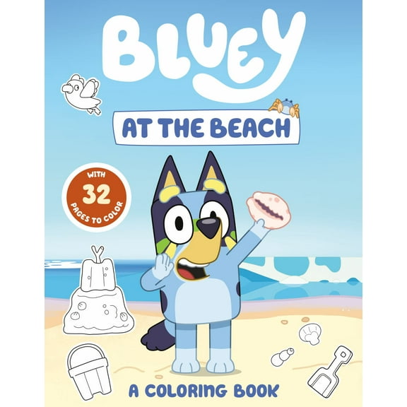 Bluey: at the Beach: a Coloring Book, 32 pages (Paperback)