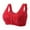 Red, variant on Women Comfortable Large Size Front Buckle Wrap Up Tank Top Style Thin Bra,Size 46