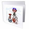 3dRose Dalmatian with Football and Helmet and a Papillon in a Baseball Hat, with Ball and Glove Sport Theme, Greeting Cards, 6 x 6 inches, set of 12