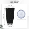 thumbnail image 4 of Fotbe Black Marble Pattern 20 oz Tumbler Stainless Steel Vacuum Insulated Coffee Ice Cup Double Wall Travel Flask Leak-proof Coffee Cup-Straw Three-piece Set, 4 of 8
