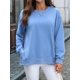 thumbnail image 5 of Sudaderas de Gran Tamaño para Mujer, Sudaderas de Larga, Camisetas con Abertura Lateral, Tops, Conjuntos para Adolescentes. Azul M, 5 of 10