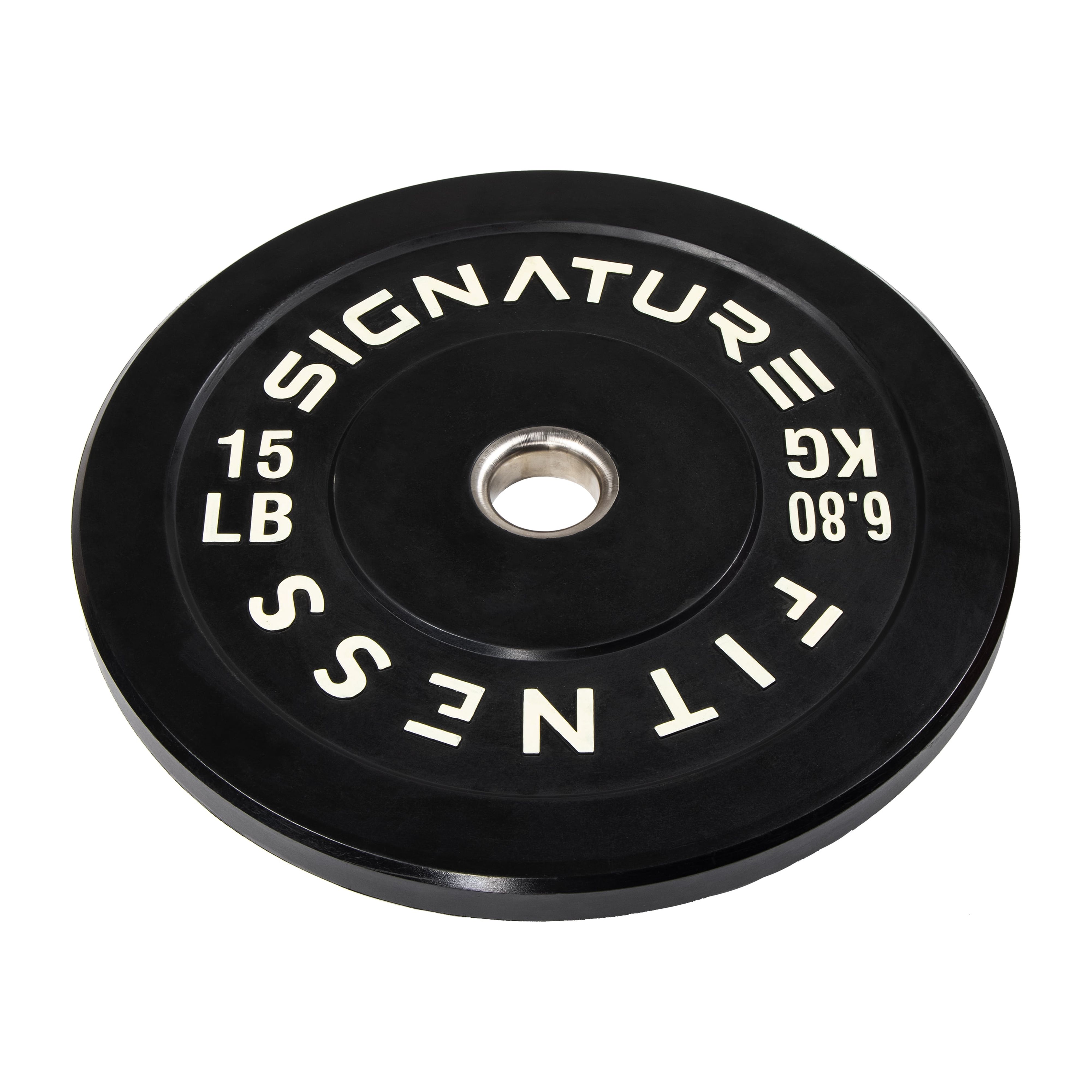 Signature Fitness 2" Olympic Bumper Plate Weight Plates with Steel Hub in Pairs or Sets - 100% Virgin Rubber