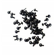 100PCS Black Plastic Safety Eyes Noses Kit for DIY 100PCS Black Plastic Safety Eyes Noses Kit DIY Sewing Crafting Buttons Accessories for Doll Stuffed Animals Toys Teddy Puppet Diameter 0.23"