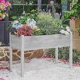 thumbnail image 5 of Raised Planter Bed Outdoor, Solid Wood Elevated Garden Box with DIY Paintable Design, Stable Structure for Flowers Herbs Potted Plants grey, 5 of 5