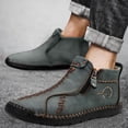 thumbnail image 2 of KELINFONG Mens Ankle Chukka Boots Slip on Loafers Mid top Flats Walking Driving Shoes Trendy Casual Shoes, 2 of 4