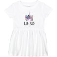 thumbnail image 3 of Inktastic Little Sister Unicorn Lil Sis Girls Baby Dress, 3 of 5